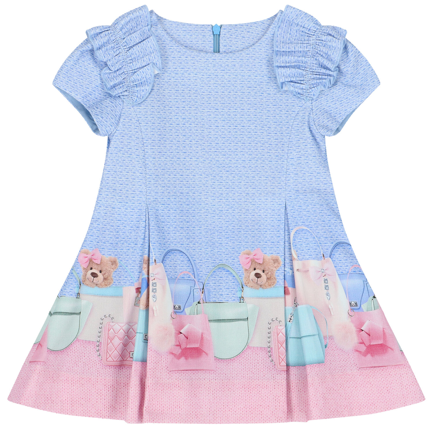 Girls Blue & Pink Bag Dress, 1, hi-res